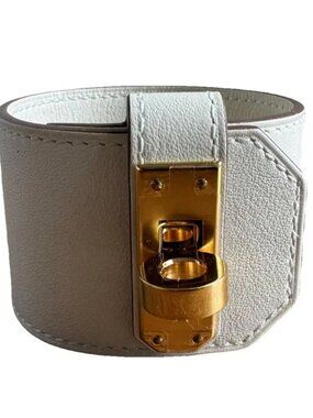 Hermès Leather + Rose Gold Plated Kelly Twist Bracelet - Large